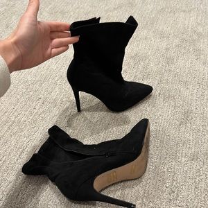 Black Suede Sock Booties